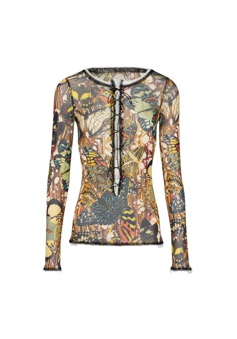 mesh top ls donna giallo e multicolor JEAN PAUL GAULTIER | 26/01-W-TO448-M020P1090
